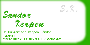sandor kerpen business card